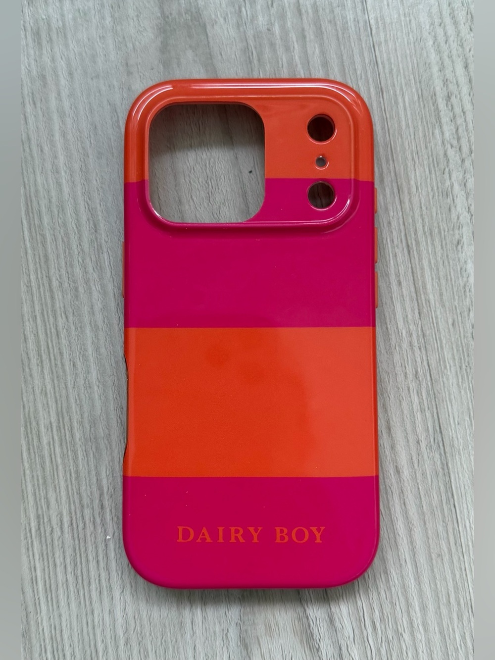 DAIRY BOY Pink & Orange Striped Case